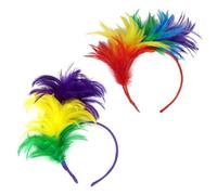 Lot De 2 Bandeaux À Plumes Colorés, Bandeaux Décorés Arc-En-Ciel, Bandeaux De Carnaval, Accessoires De Fierté, Déguisements De Fierté, Accessoires Pour Cheveux Pour Fête, Vacances, Bal De Promo