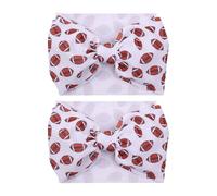 Lot de 2 bandeaux de football pour bébé avec grand nœud pour nouveau-né, bandeau large doux pour bébé fille, bandeaux de sport pour nouveau-né fille, accessoires de cheveux mignons pour jour de match