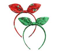 Lot de 2 bandeaux de Noël avec nœud vert monstre noué pour Halloween, accessoires pour cheveux, cadeau de fête du Nouvel An