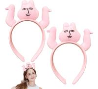 Lot de 2 bandeaux de Pâques Buuny - Rose - Drôle de lapin - Pinces à cheveux amusantes pour lavage du visage, maquillage - Accessoire de cheveux pour femmes et filles