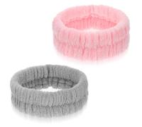 Lot de 2 bandeaux de spa pour femme, bandeau de maquillage pour se laver le visage, bandeau élastique doux et absorbant pour la peau, bandeaux pour femmes et hommes, yoga, sport, exercice de douche