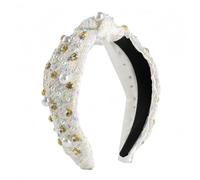 Lot de 2 bandeaux décoratifs de luxe avec perles et cristaux, bandeaux de mariage, accessoires pour cheveux tempérament, design large