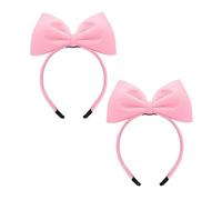 Lot de 2 bandeaux d'Halloween avec nœud rose doux pour femmes et grillades, décorations de fête d'anniversaire de Noël, faciles à porter