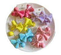 Lot de 2 bandeaux élastiques à cheveux avec nœud de couleur unie pour enfants (bleu)