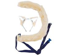 Lot de 2 bandeaux en forme d'oreilles de dessin animé pour cosplay, accessoires de queue d'animaux pour femmes, filles, enfants, serre-tête, oreilles et queue, ensemble oreilles de loup et costume
