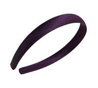 Lot de 2 bandeaux en satin pour femme - 2 cm de large - En tissu uni - Antidérapant - Multicolore - Pour femme - Violet raisin