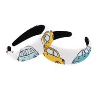 Lot de 2 bandeaux épais rembourrés en velours pour filles, femmes et hommes - Motifs de dessins animés - Motifs de voitures - Style vintage