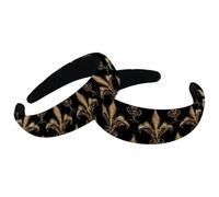 Lot de 2 bandeaux épais rembourrés, style vintage abstrait iris, turban en velours pour filles, femmes et hommes