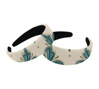 Lot de 2 bandeaux épais rembourrés, style vintage, ethnique, iris, tendance, turban large en velours pour filles, femmes et hommes