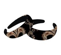 Lot de 2 bandeaux épais rembourrés, style vintage, ethnique, iris, tendance, turban large en velours pour filles, femmes, hommes