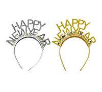Lot De 2 Bandeaux Happy New Year, Décoration De Bandeau Pour Femme, Bandeaux Avec Lettrage Tendance, Accessoires Du Nouvel An, Bandeaux De Fête Du Nouvel An, Décoration De Coiffure.