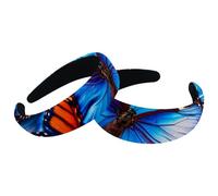 Lot de 2 bandeaux larges en polyester pour femmes, colorés et lumineux Morpho Papillons Bandeaux à cheveux tendance antidérapants pour filles et femmes Accessoires de cheveux