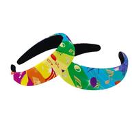 Lot de 2 bandeaux larges en velours pour femme, notes de musique arc-en-ciel, accessoires rembourrés, bandeaux de beauté pour filles, bandeaux épais pour cheveux