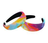 Lot de 2 bandeaux larges en velours pour femme, tournesols, arc-en-ciel, nuage, accessoires rembourrés, bandeaux de beauté pour filles