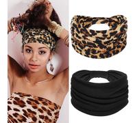 Lot De 2 Bandeaux Larges Pour Femme, Antidérapants, Bohèmes Épais, Élégants, Pour Yoga, Sport, Africain, Accessoires Pour Cheveux