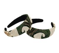 Lot de 2 bandeaux larges pour femme - Motif iris, rétro abstrait - Larges bandeaux vintage épais - Rembourrés en velours - Pour filles