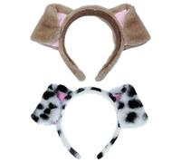 Lot De 2 Bandeaux Oreilles De Chien, Bandeaux En Peluche Mignons, Couvre-Chef De Dessin Animé, Accessoires De Performance Pour Femmes, Accessoires Vestimentaires