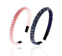 Lot De 2 Bandeaux Pour Femme, Bandeaux En Cristal Pailleté, Bandeaux En Perles, Bandeaux Élégants Pour Femme, Bandeaux Tendance, Bandeaux Habillés, Bandeaux En Strass.