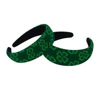 Lot de 2 bandeaux pour femme - Turban large en velours - Bandeau élastique - Happy St Patrick Lucky Green Clover - 1106 - 2 tailles
