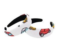 Lot de 2 bandeaux rembourrés en velours épais et antidérapants pour femme Motif voitures de transport de dessins animés