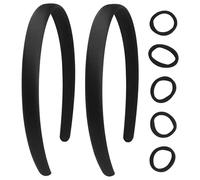 Lot de 2 bandeaux rembourrés, larges, en éponge, antidérapants, avec bande élastique, noirs, larges, fins et flexibles, pour le bricolage, pour filles et femmes