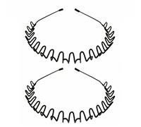 Lot de 2 bandeaux tendance en métal ondulé noir avec dos lisse - Élastiques antidérapants - Pour sports de plein air - Unisexe
