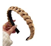Lot de 2 bandeaux tressés pour femme - Serre-tête Dirndl - Accessoires de cheveux tressés - Antidérapants - Pour mariage et fête - Kaki