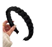 Lot de 2 bandeaux tressés pour femme - Serre-tête Dirndl - Bandeau tressé antidérapant - Pour mariage et fête - Noir