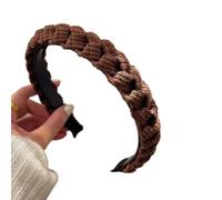 Lot de 2 bandeaux tressés pour femme - Serre-tête Dirndl - Bandeau tressé antidérapant - Pour mariage et fête - Café