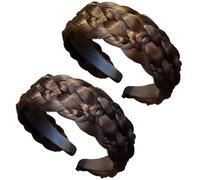 Lot de 2 bandeaux tressés pour femme, tissage à six brins, légers et confortables, parfaits pour les mariages et les fêtes
