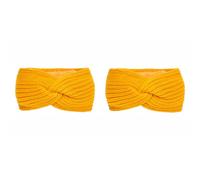 Lot de 2 bandeaux tricotés pour femme - Avec nœud torsadé - Doublure polaire - Accessoires de cheveux - Cache-oreilles - Crochet - Pour l'hiver - Bandeau épais - Pour les sports de plein air