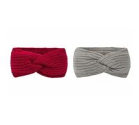 Lot de 2 bandeaux tricotés pour femme - Avec nœuds torsadés - Doublure polaire - Accessoires de cheveux - Cache-oreilles - Crochet - Pour l'hiver - Bandeau élastique épais - Pour les sports de plein