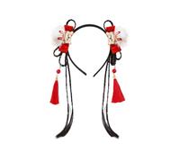 Lot de 2 bandeaux vintage à fleurs pour enfants, bandeau élastique avec tresse et postiche, accessoires de cheveux longs pour filles, perruques tressées pour filles