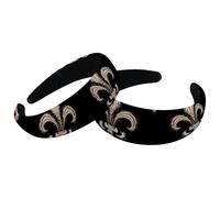 Lot de 2 bandeaux vintage à motif iris, en velours épais rembourré, larges bandeaux pour femmes et filles pour cheveux, bandeaux antidérapants