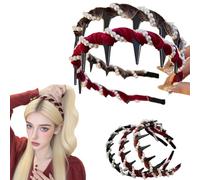 Lot de 2 bandeaux vintage en perles artificielles de cranium pour filles, accessoires de cheveux tendance et élégants pour femmes, serre-tête décoratifs élégants en perles pour mariage, maison