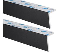 Lot de 2 bandes bloquantes en PVC avec canal en L, forte adhérence pour stores enroulables/stores romains, fenêtre occultante taille personnalisée, 2 pièces (2 pièces, noir, 108 cm)