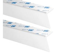 Lot de 2 bandes bloquantes en PVC avec canal en L, forte adhérence pour stores enroulables/stores romains, fenêtre occultante taille personnalisée, 2 pièces (2 pièces, blanc, 74 cm)