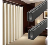 Lot de 2 Bandes de Blocage de lumière en U, bloqueurs de lumière personnalisés for Stores enrouleurs occultants, Rails latéraux for Stores enrouleurs, for Chambre(Noir,40cm/15.75in)