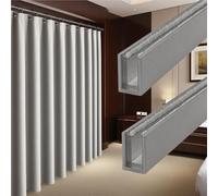 Lot de 2 Bandes de Blocage de lumière en U, bloqueurs de lumière personnalisés for Stores enrouleurs occultants, Rails latéraux for Stores enrouleurs, for Chambre(Gray,185cm/72.83in)
