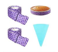 Lot de 2 bandes de cuisson réglables en coton épais absorbant avec 1 poche à douille pour décoration de gâteau