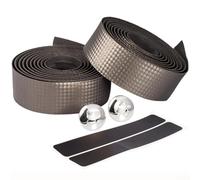 Lot de 2 bandes de guidon en fibre de carbone de qualité supérieure respirantes et antidérapantes en cuir synthétique pour cyclisme de route (café)