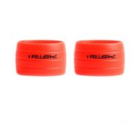 Lot de 2 bandes de guidon en silicone avec anneau fixe pour guidon de vélo, résistant à l'usure et flexible, convient pour 25 4/31 8 (rouge)