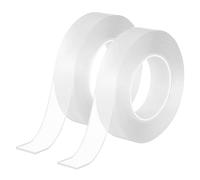 Lot de 2 bandes de protection transparentes de 3 m, 20 mm de large, souple, autocollantes, pour meubles, table, bureau, armoires, verre, comptoir de cuisine, bordure transparente étanche et flexible