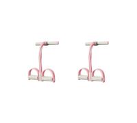 Lot de 2 bandes de traction multifonctions pour pédale, fitness, rose, 48 x 26 cm