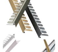 Lot de 2 bandes de transition de sol pliables de 135 cm pour bordure de bois à carrelage pour la maison, le bureau, gris 2, solution de connexion de 9 mm