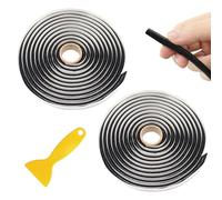 Lot de 2 bandes d'étanchéité en butyle noir - Cordon rond en butyle - Étanche - Pour phares de voiture, camion, fenêtre, porte, pare-brise (9 mm x 4 m)