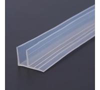 Lot de 2 bandes d'étanchéité en forme de F pour porte de douche en caoutchouc transparent pour espace en verre de 6 mm, porte en verre incurvée et verticale