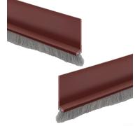 Lot de 2 bandes d'étanchéité pour bas de porte avec brosse pour améliorer la poussière et protéger du bruit (marron)