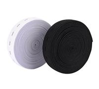 Lot de 2 bandes élastiques à coudre pour bobine de 10 m avec boutonnière