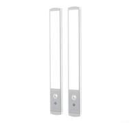 Lot de 2 bandes LED rechargeables USB-C à intensité variable pour placard, placard, escaliers, couloir, barre magnétique sans fil, veilleuse, blanc chaud et froid